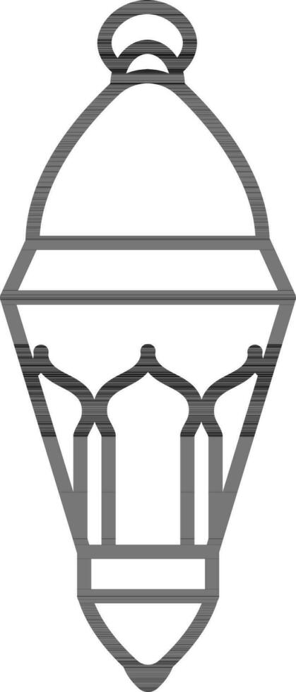 Lantern or Lamp Icon in Thin Line Art. vector