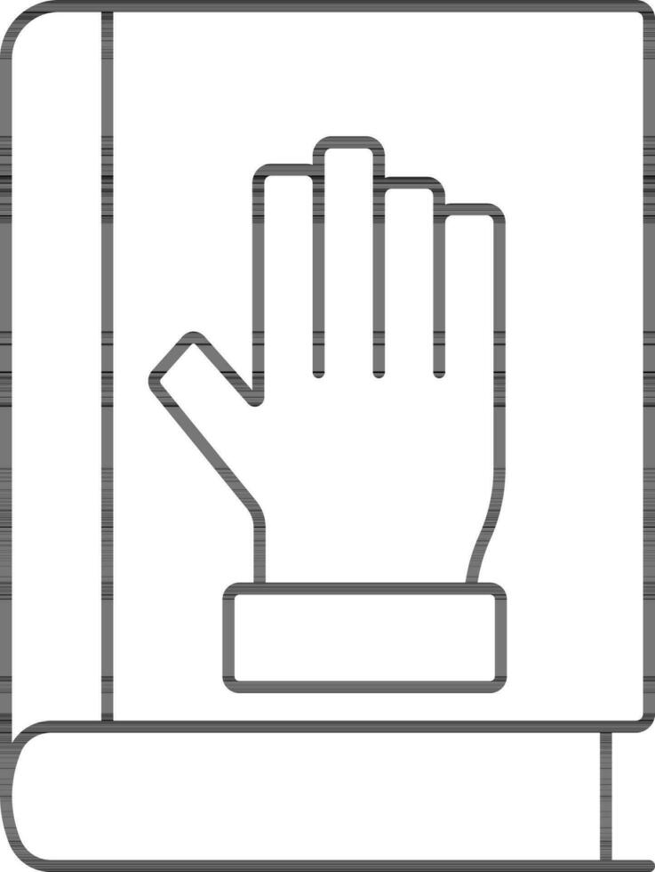 Oath Book Icon In Black Line Art. vector