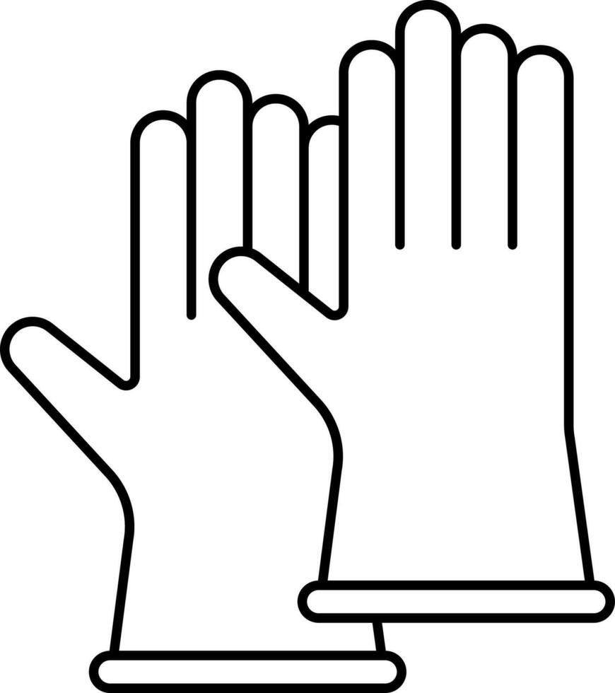 Pair Gloves Icon in Black Outline. vector