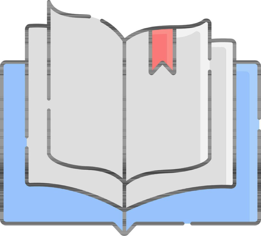 abierto libro icono en azul y gris color. vector