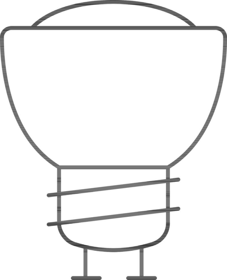 Halogen Light Bulb Icon In Black Line Art. vector