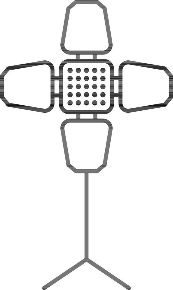 Studio Light Flat Icon In Line Art. vector