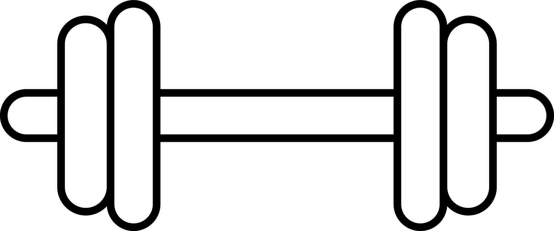 Dumbbell Icon In Black Line Art. vector