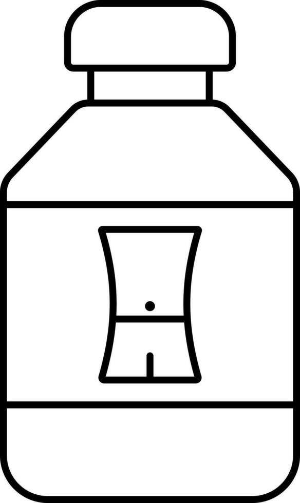 Weight Loss Powder Bottle Icon In Line Art. vector