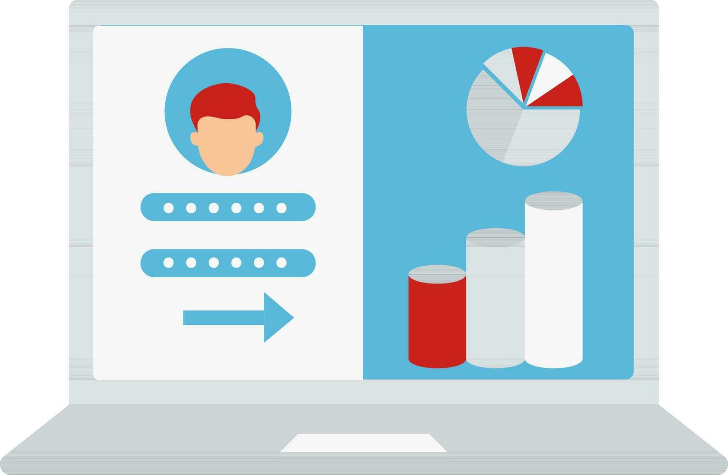 User Login Infographic Website In Laptop Screen For Analysis Or Financial  Colorful Icon. 24463742 Vector Art at Vecteezy