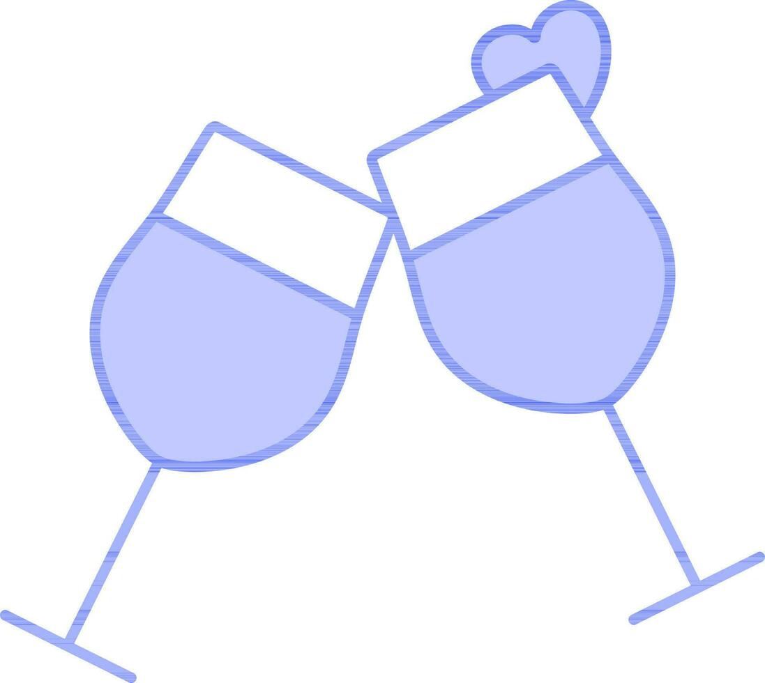 salud amoroso bebida vaso icono en azul color. vector