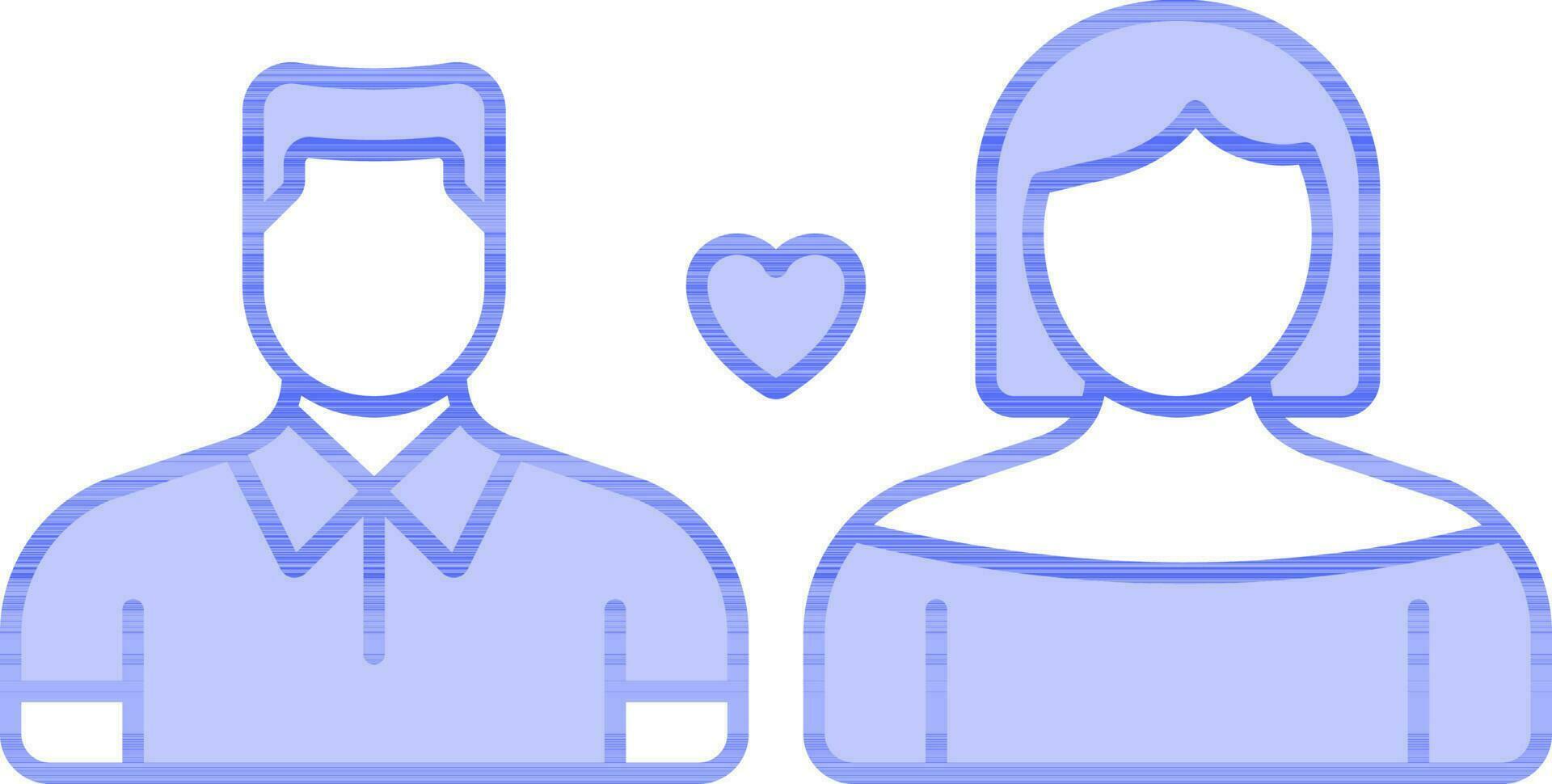 Faceless Loving Couple Character Icon In Blue And White Color. vector