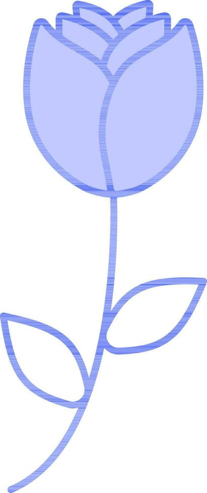 Blue Rose Flower Icon In Flat Style. vector