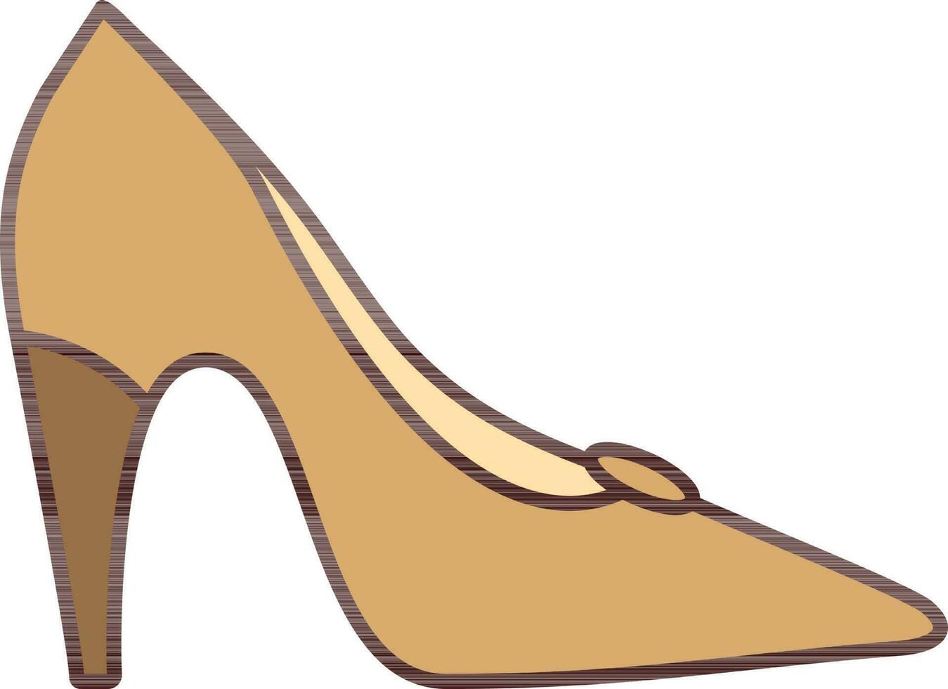 High Heels Icon In Brown Color. vector