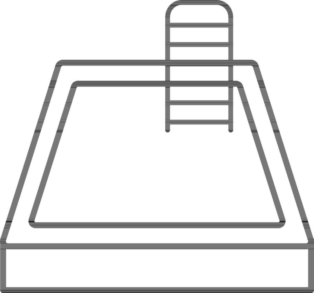 Top View of Swimming Pool Icon In Black Outline. vector