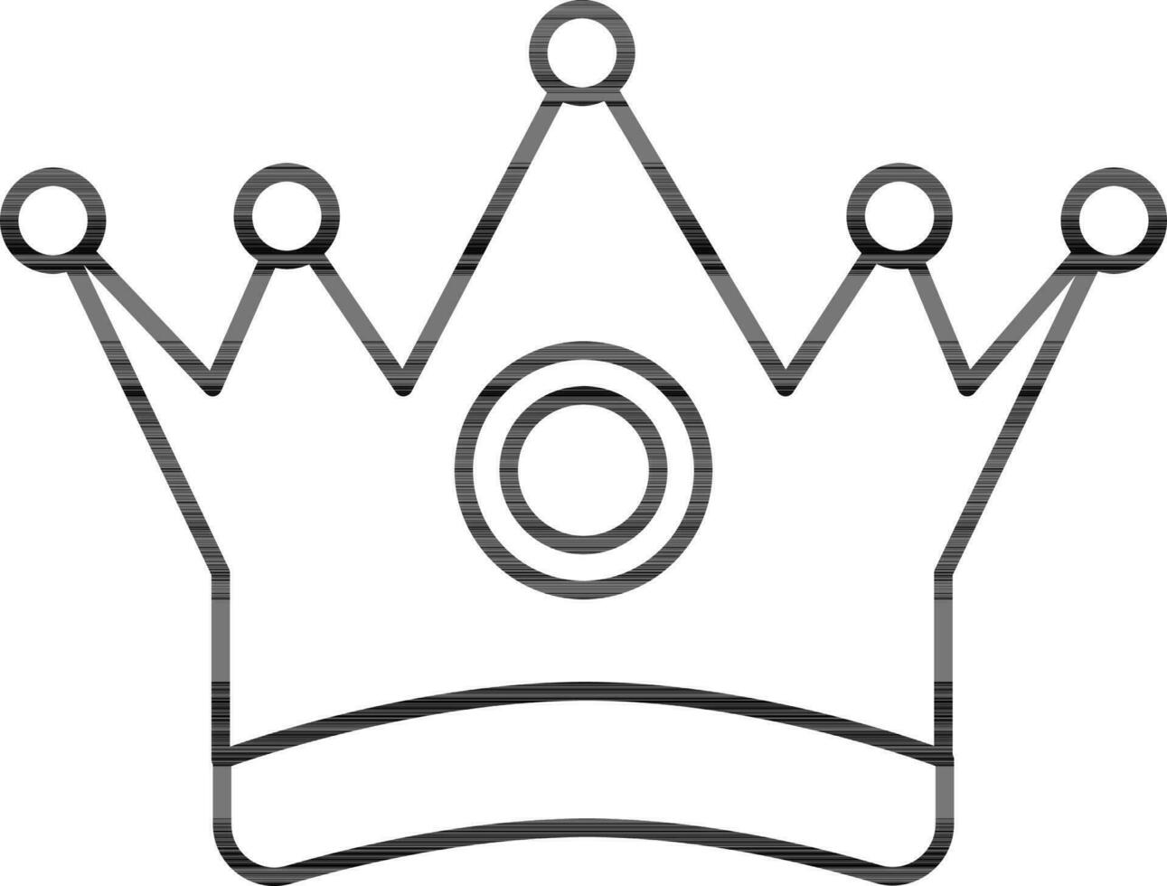 Crown Icon In Thin Line Art. vector
