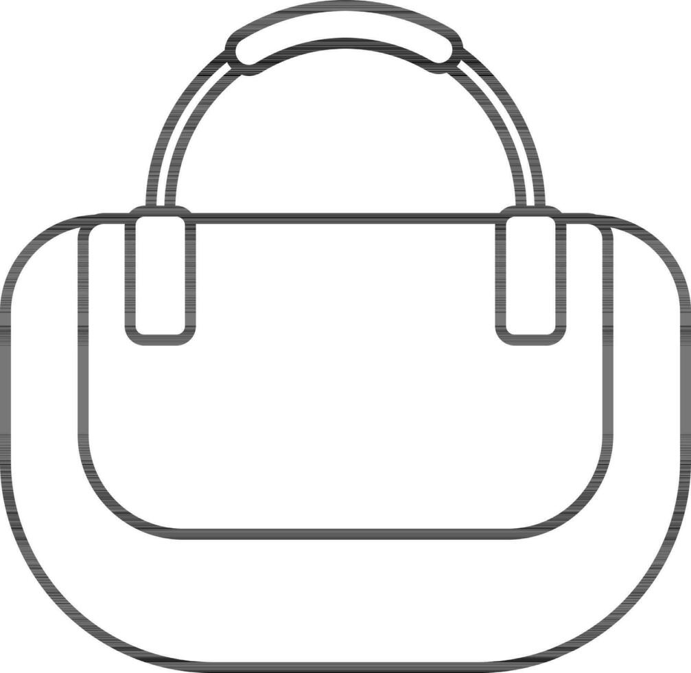 Isolated Carry Bag Or Purse Icon In Thin Line Art. vector