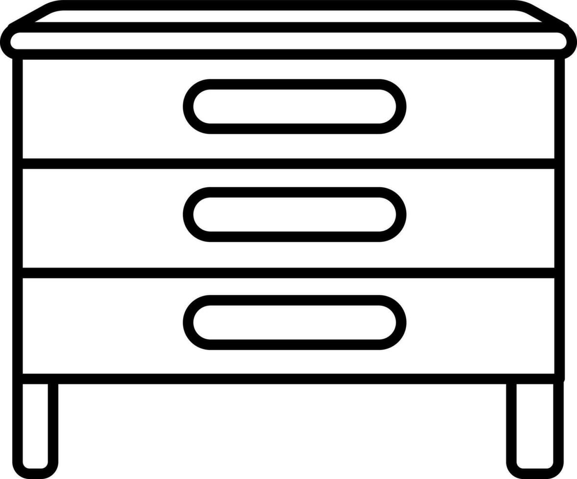 Flat Style Drawer Icon In Line Art. vector