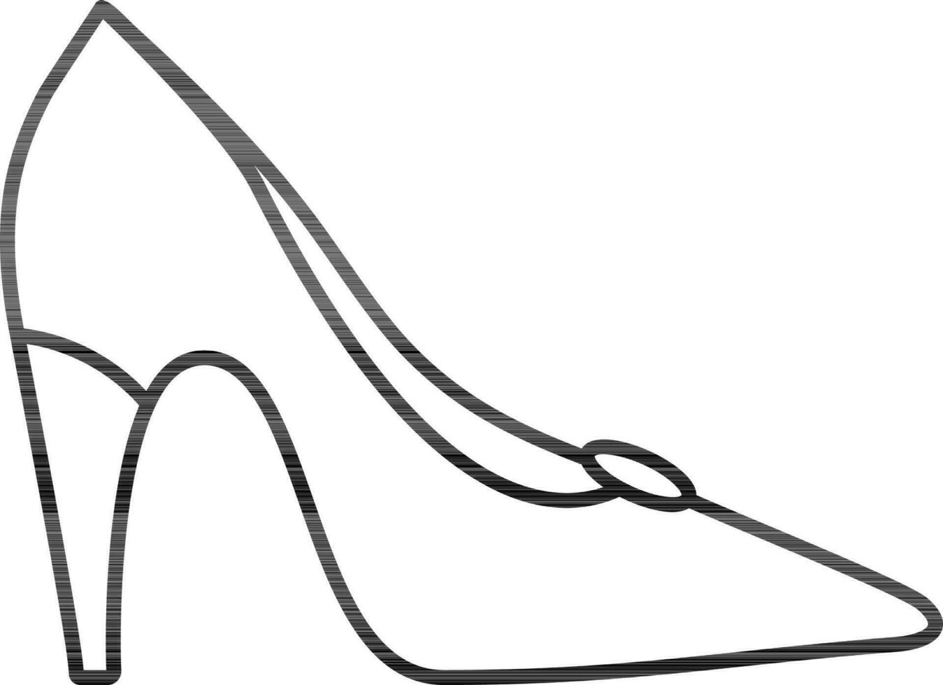 High Heels Icon In Black Line Art. vector