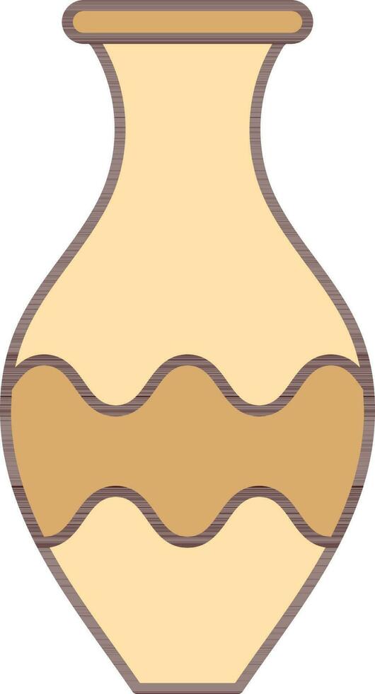 Vase Icon In Brown Color. vector