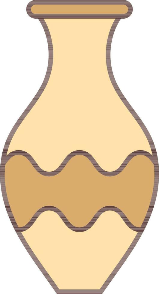 Vase Icon In Brown Color. vector