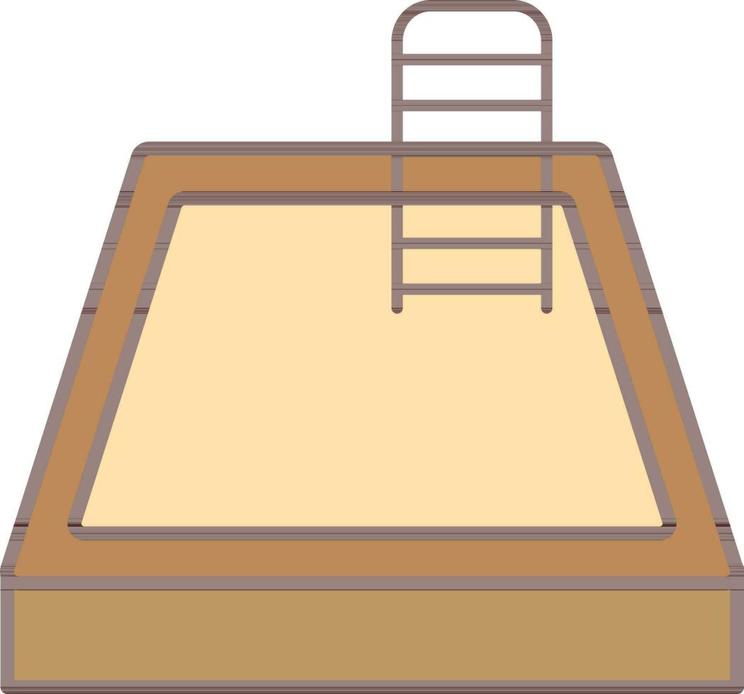 Top View of Swimming Pool Icon In Brown Color. vector