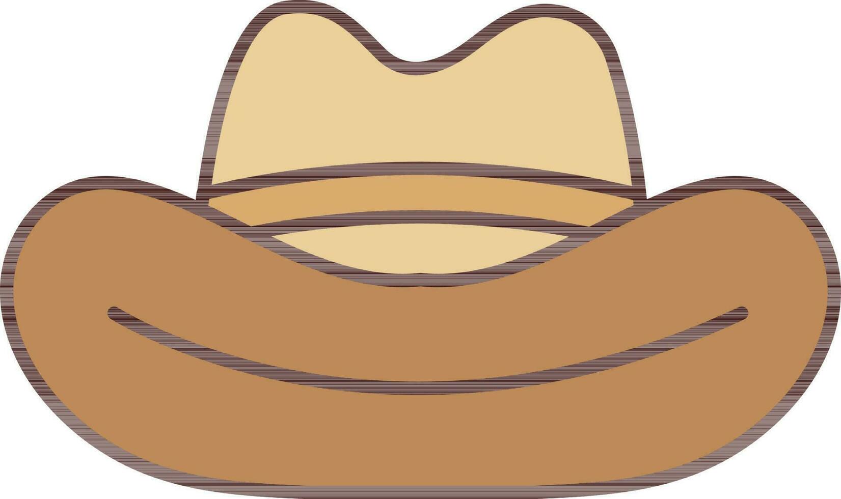 Flat Style Fedora Hat Icon In Brown Color. vector