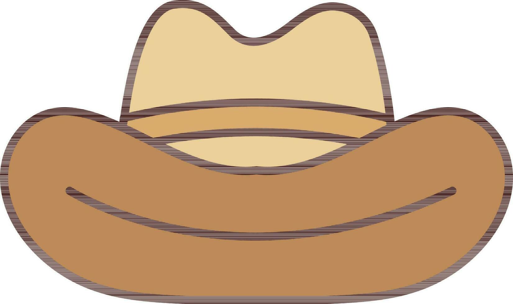 plano estilo fedora sombrero icono en marrón color. vector