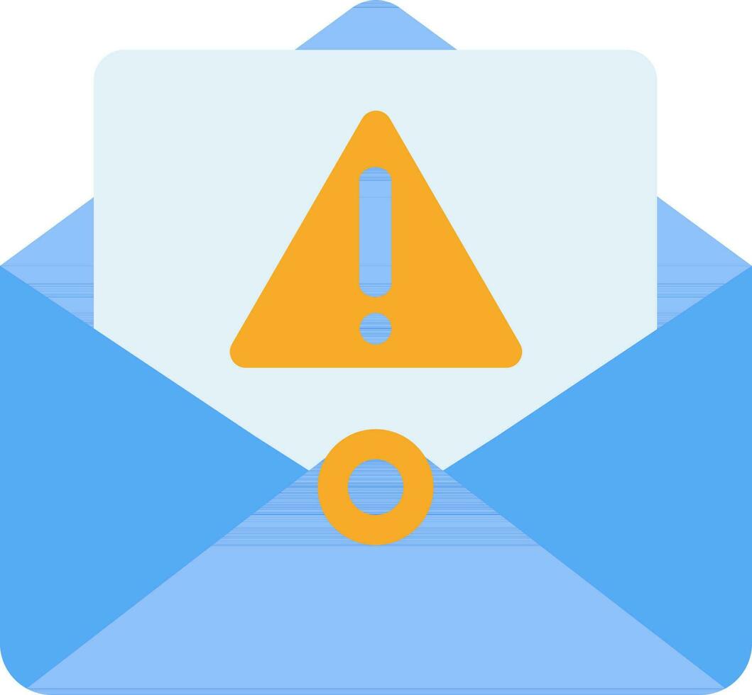 Flat Style Warning Message Icon in Yellow and Blue Color. vector