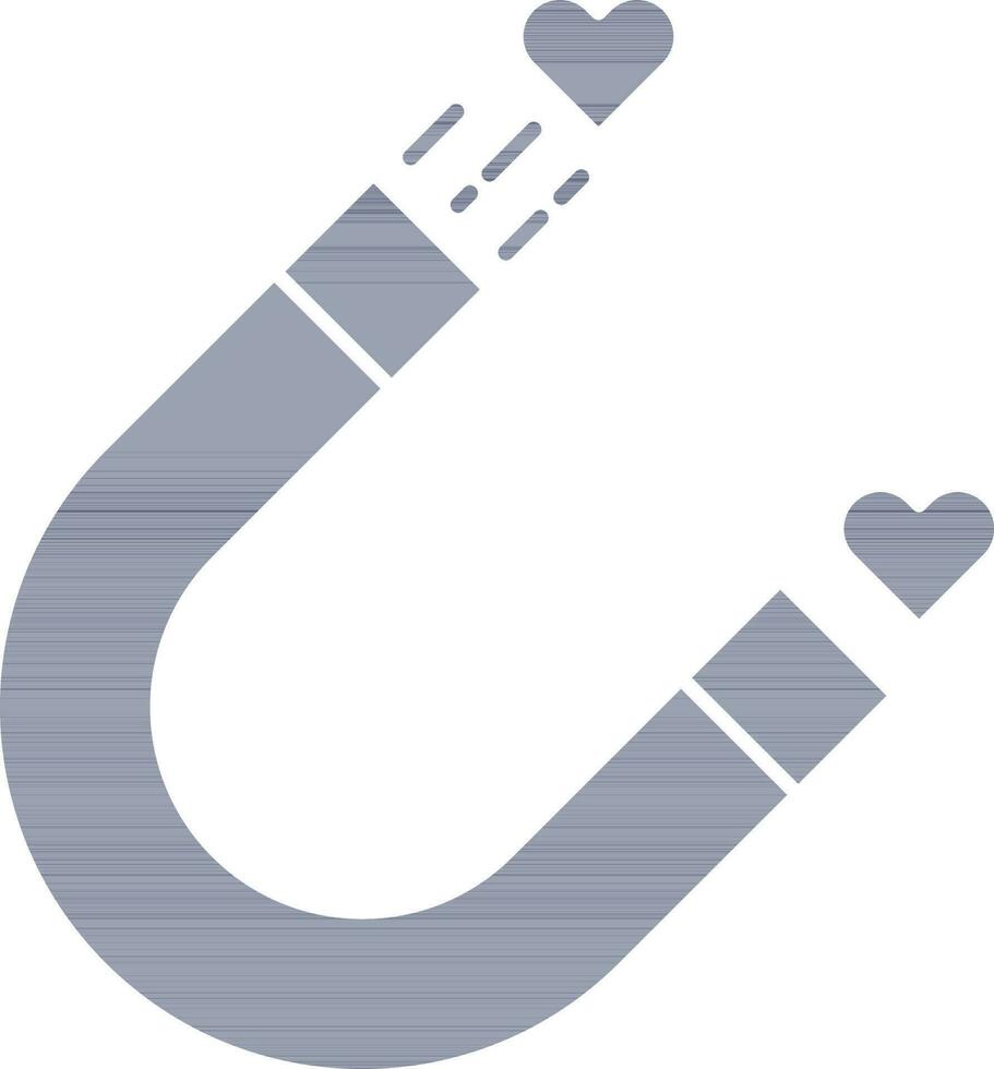 Magnet Attract Heart Icon In Blue And White Color. vector