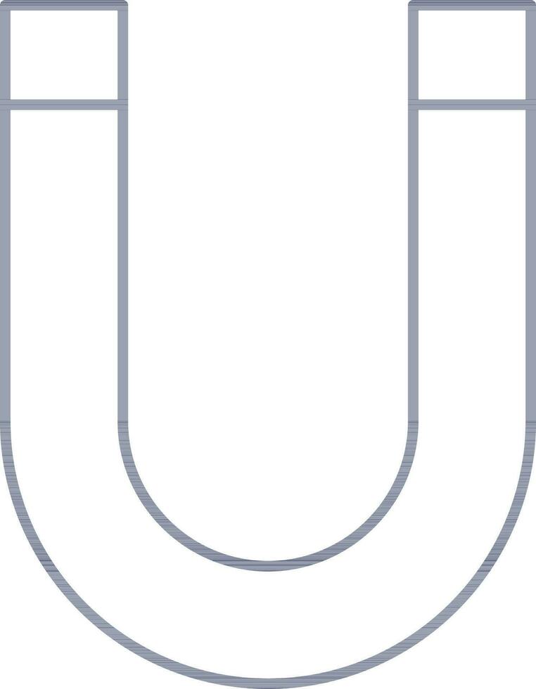 Magnet Icon In Blue Line Art. vector