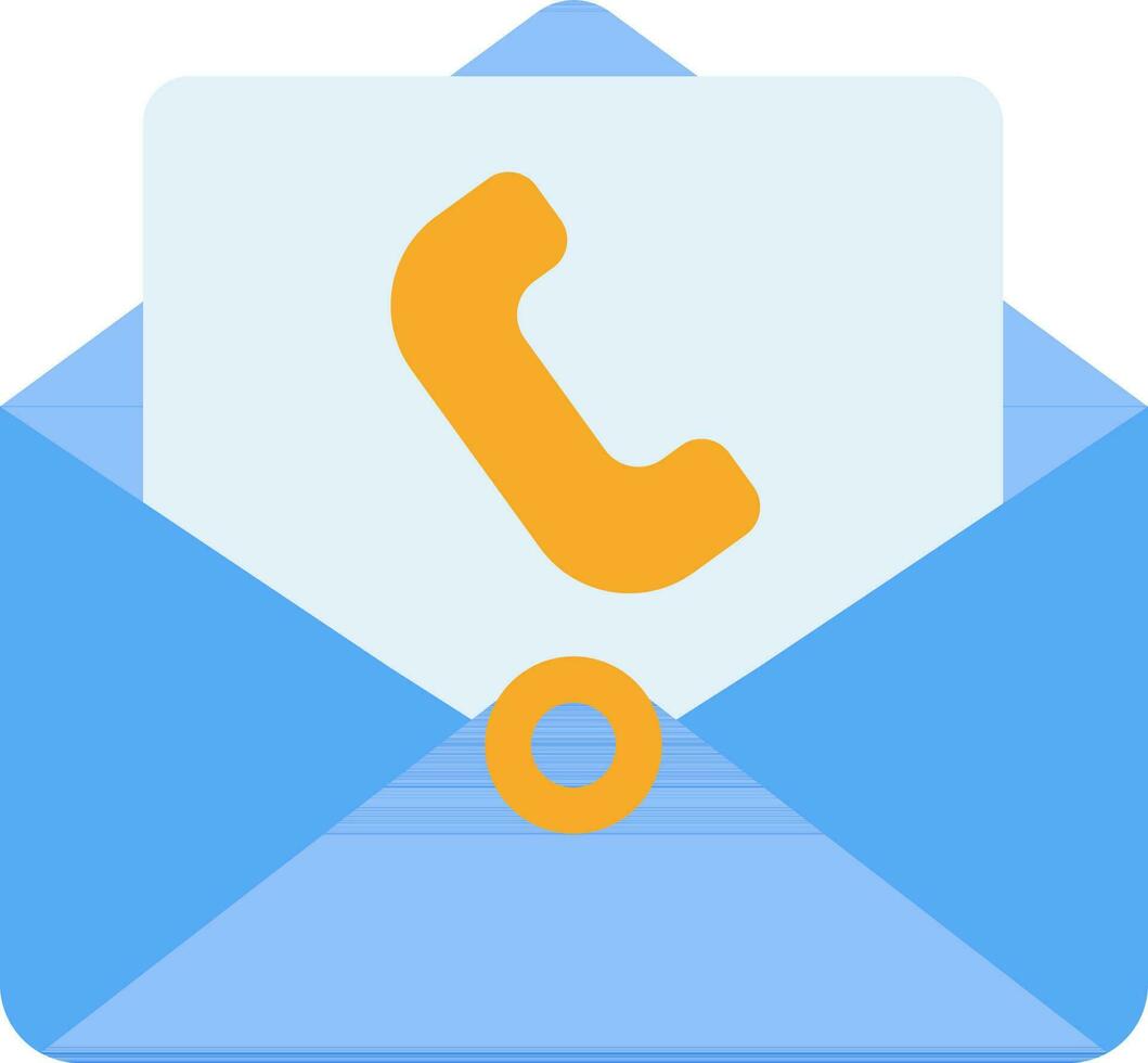 Call and Message Icon in Yellow and Blue Color. vector