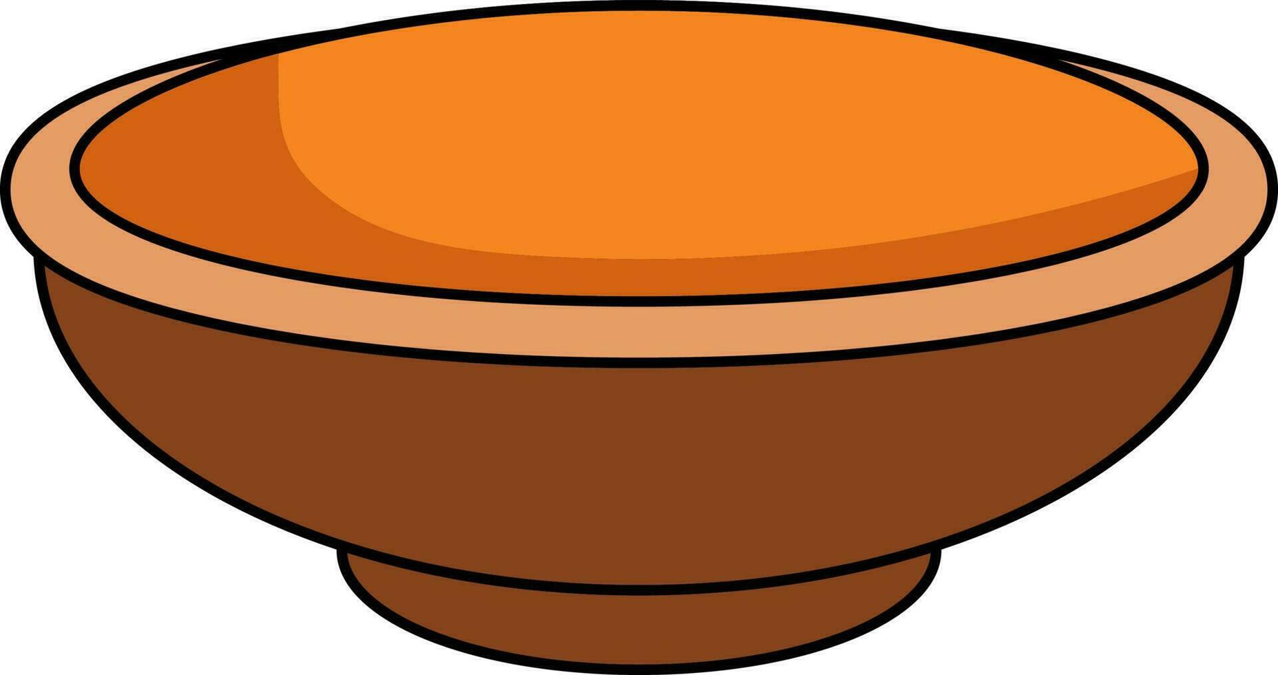 Turmeric Powder Bowl Icon In Orange And Brown Color. vector