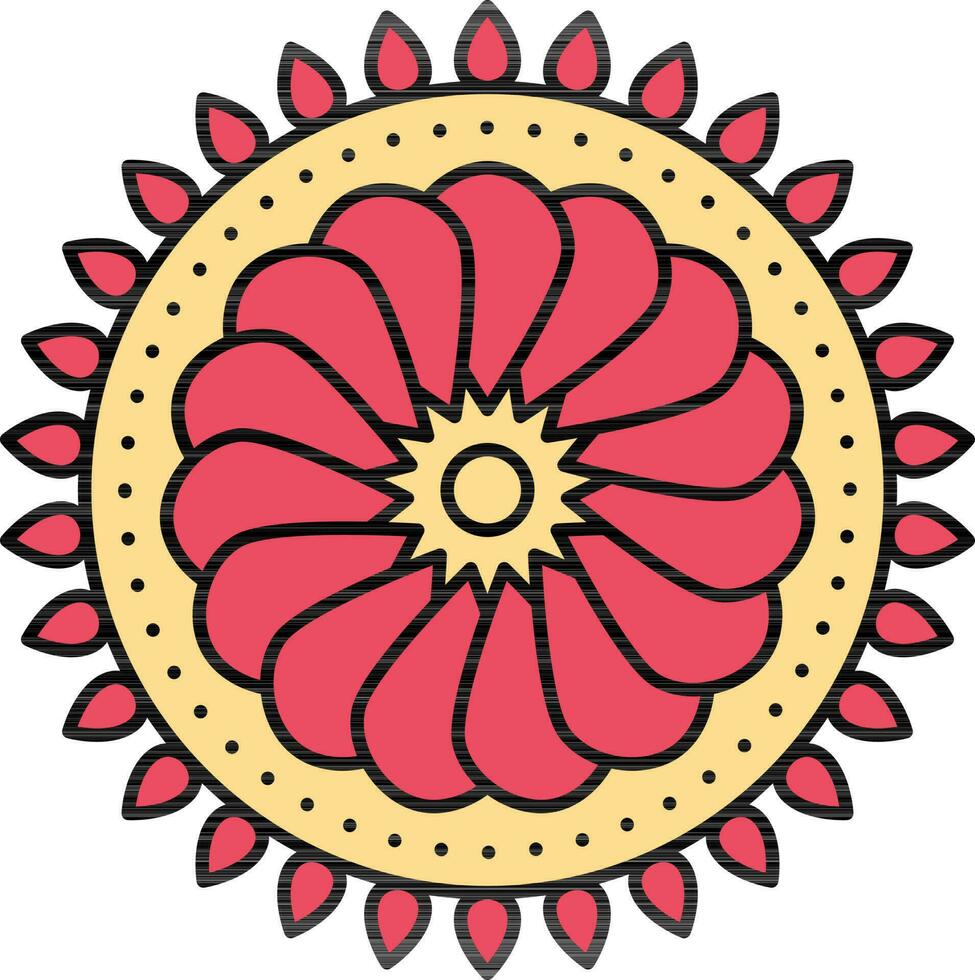 pétalo flor diseño icono rojo y amarillo color. vector