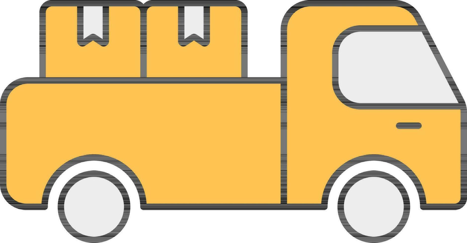 Delivery Truck Icon In Yellow And Gray Color. vector