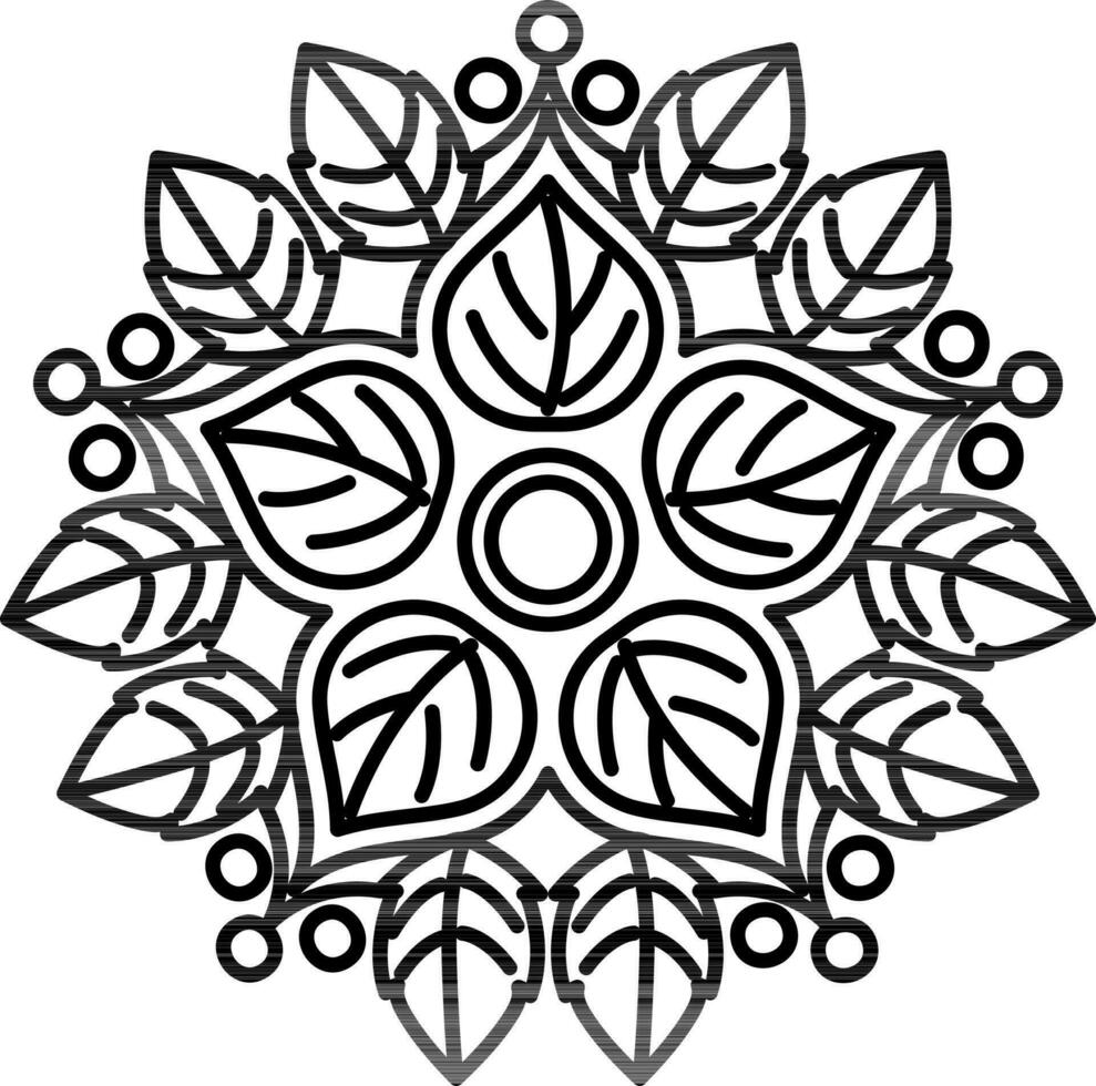 ilustración de mandala flor icono en plano estilo. vector