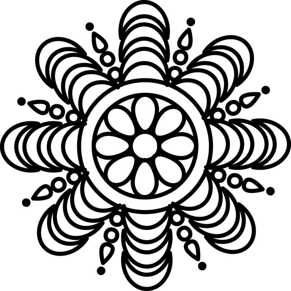 Illustration of Mandala Icon In Line Art. vector