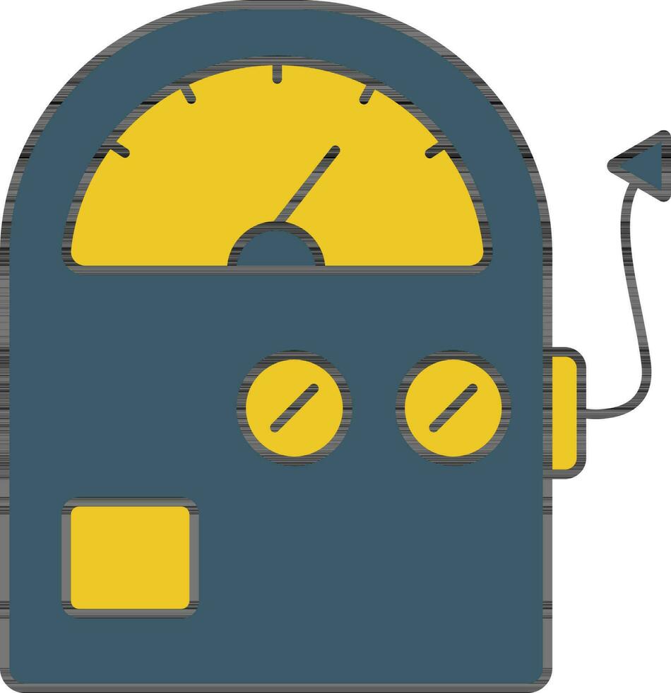 Multimeter Icon In Blue And Yellow Color. vector