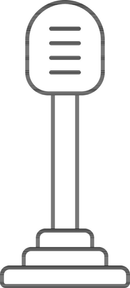 Gear Stick Icon In Black Outline. vector