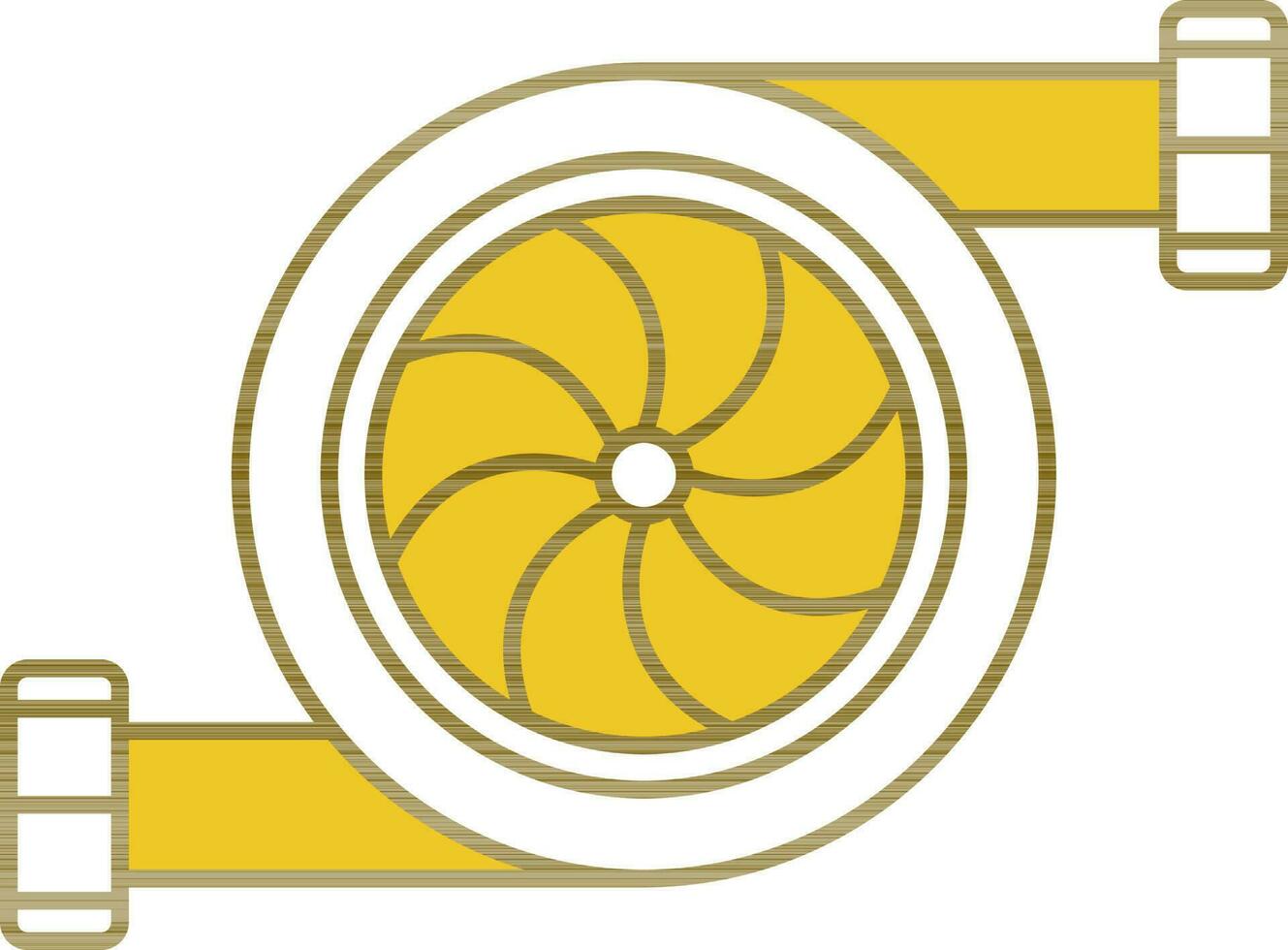 Turbocharger Icon In Yellow And White Color. vector