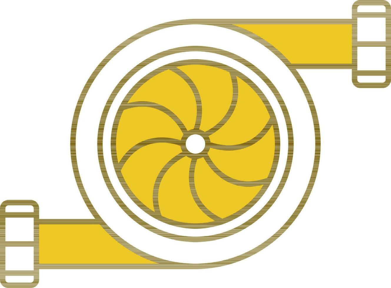 Turbocharger Icon In Yellow And White Color. vector