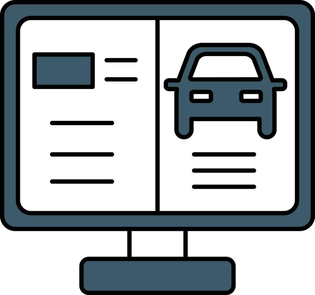 Online Car Service Icon In Blue And White Color. vector