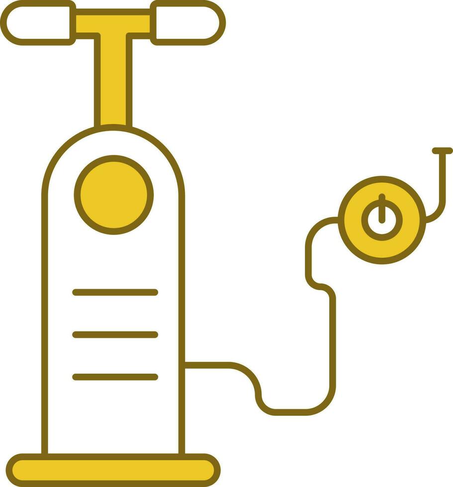 Air Pump Icon In Yellow And White Color. vector