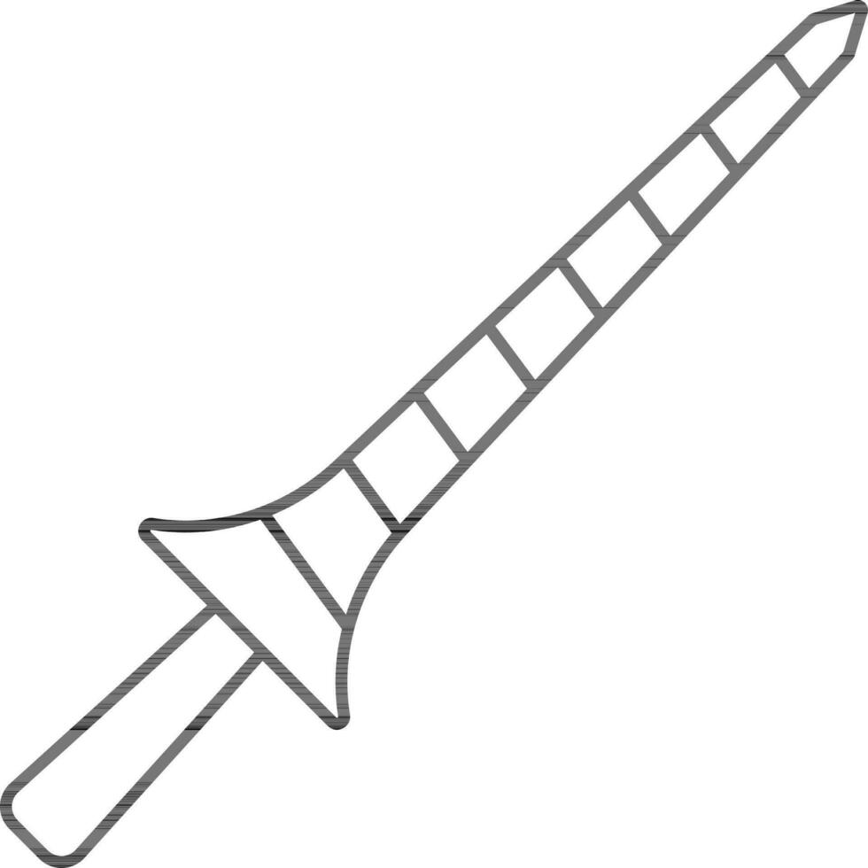 Flat Style Lance Icon In Black Stroke. vector