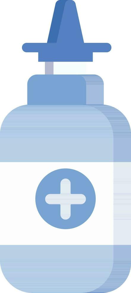 Medicine Bottle Icon In Blue And White Color. vector