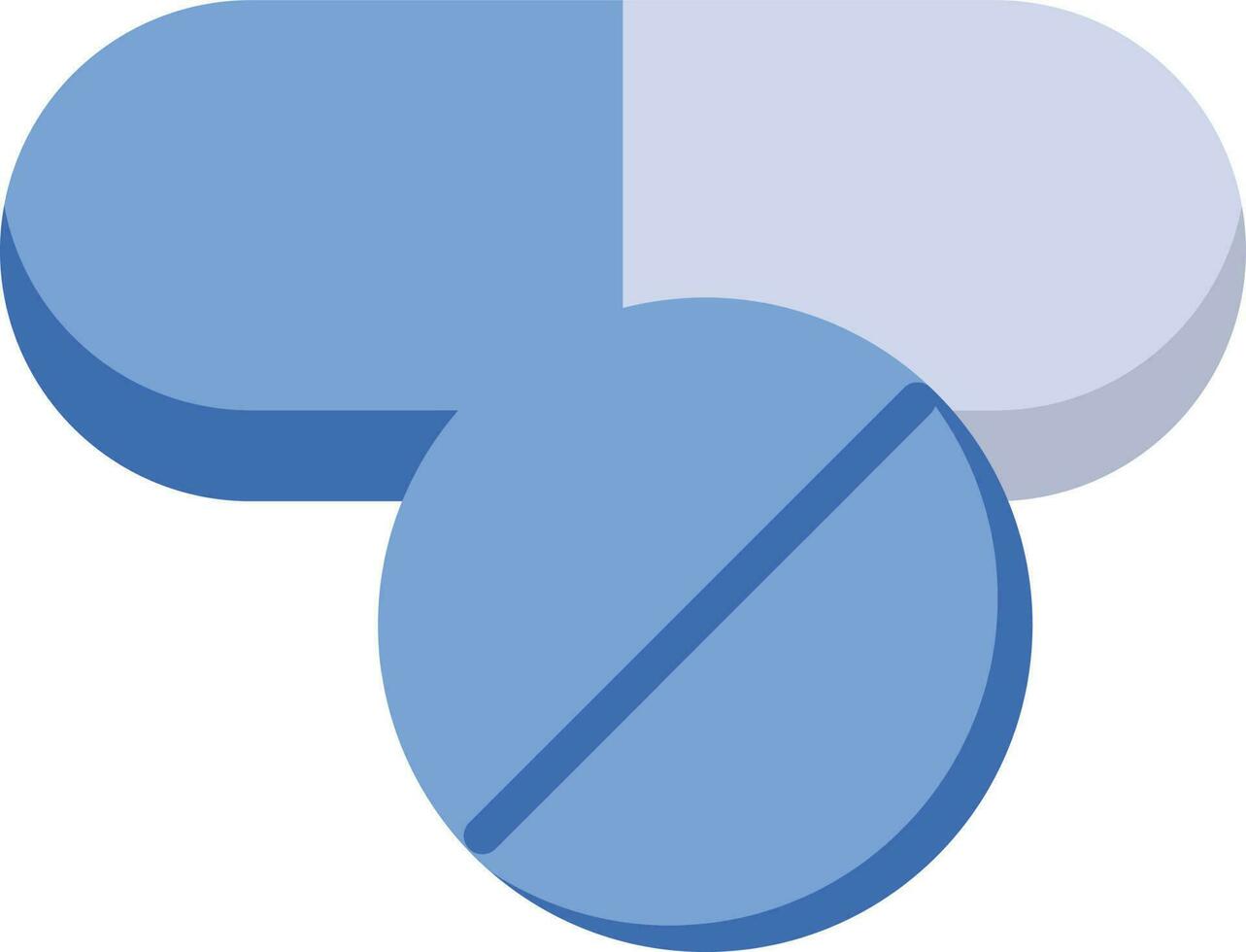 Pill Icon In Blue Color. vector