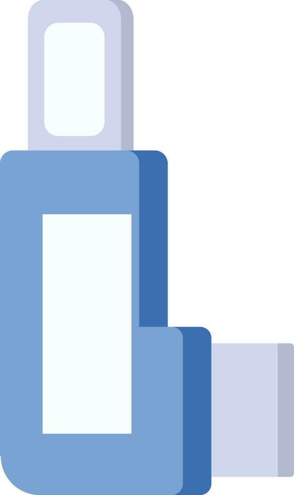 Blue And White Color Asthma Inhaler Icon. vector
