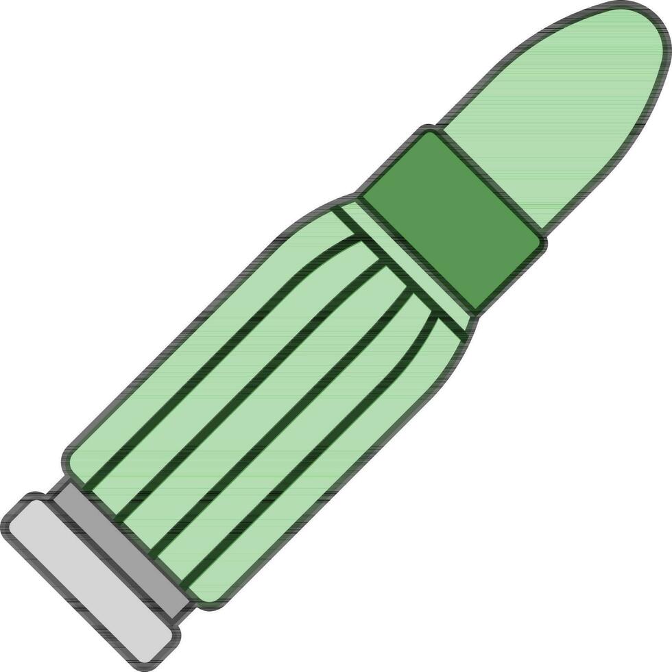 Ammunition Or Bullet Icon In Green And Gray Color. vector