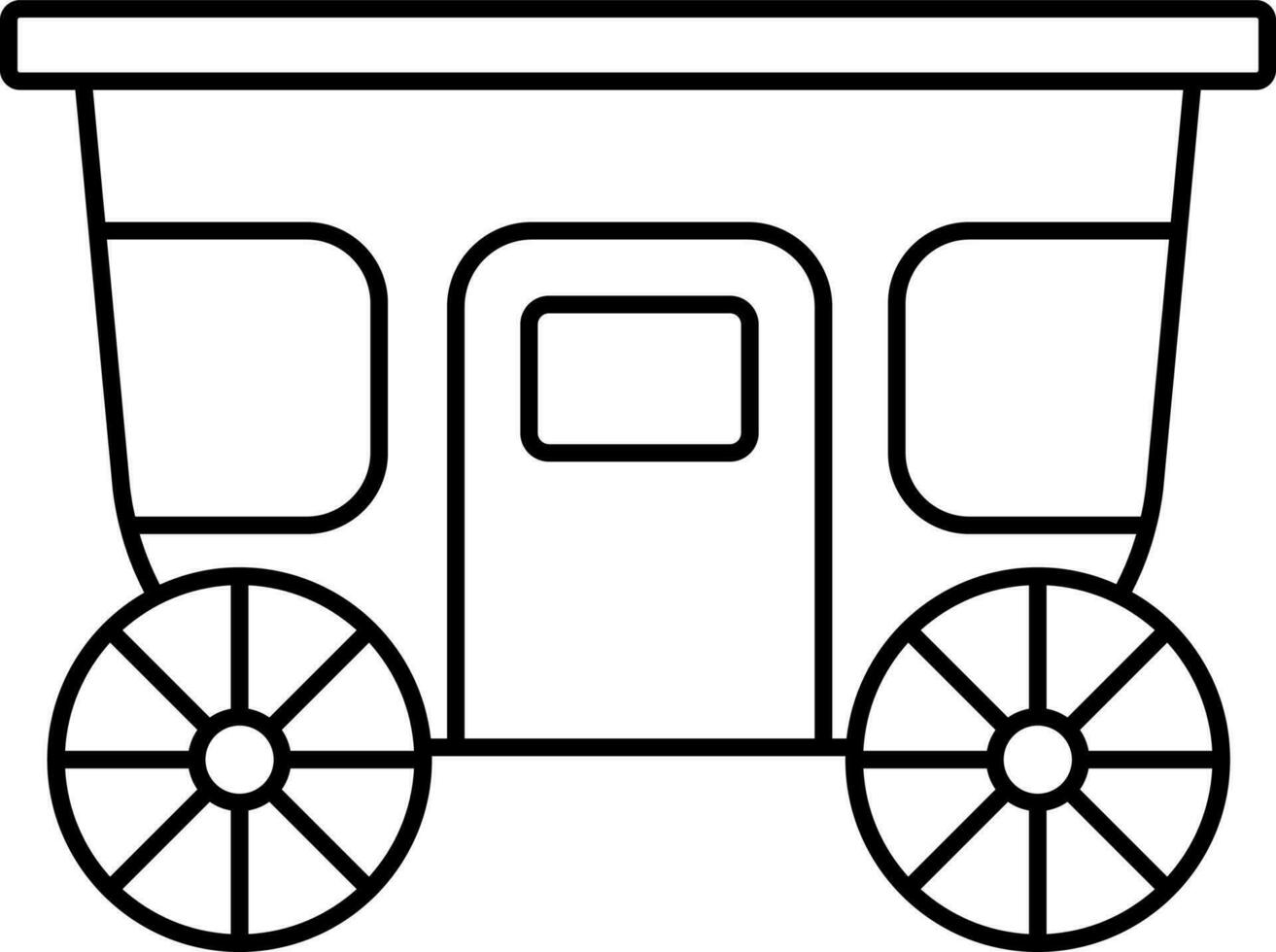 Dormeuse Carriage Black Line Art Icon. vector