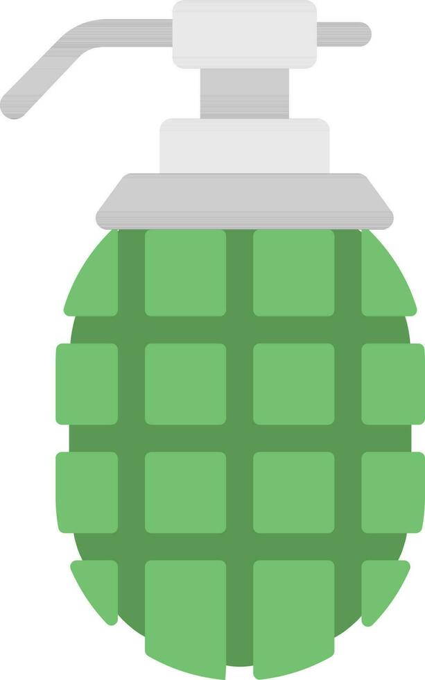 Grenade Icon In Green And Gray Color. vector