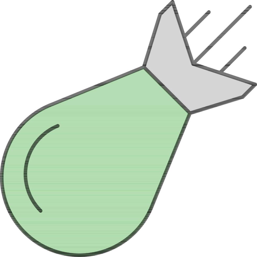 Air Bomb Icon In Green And Gray Color. vector