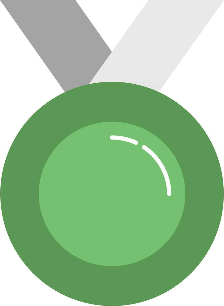 Medal Icon In Green And Gray Color. vector