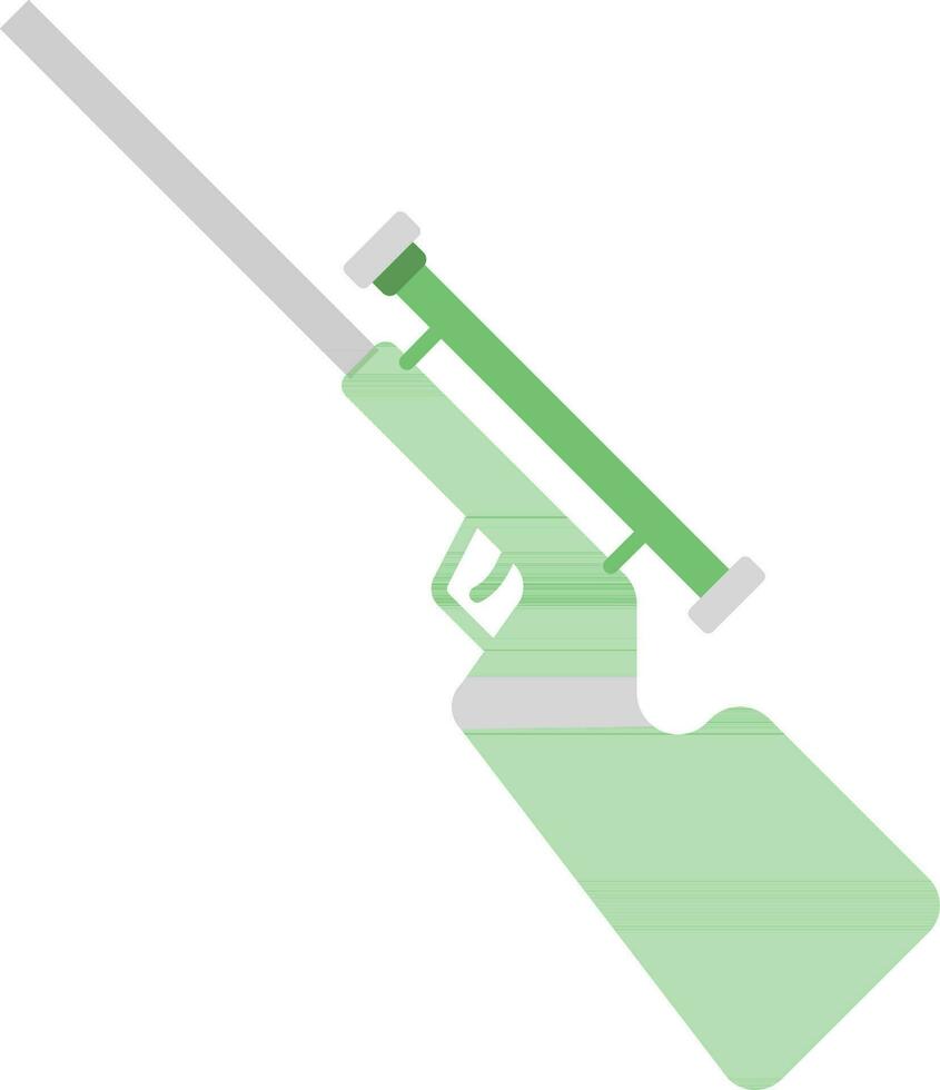 Sniper Rifle Icon In Green And Gray Color. vector