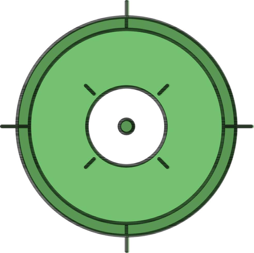 Target Board Icon In Green And White Color. vector