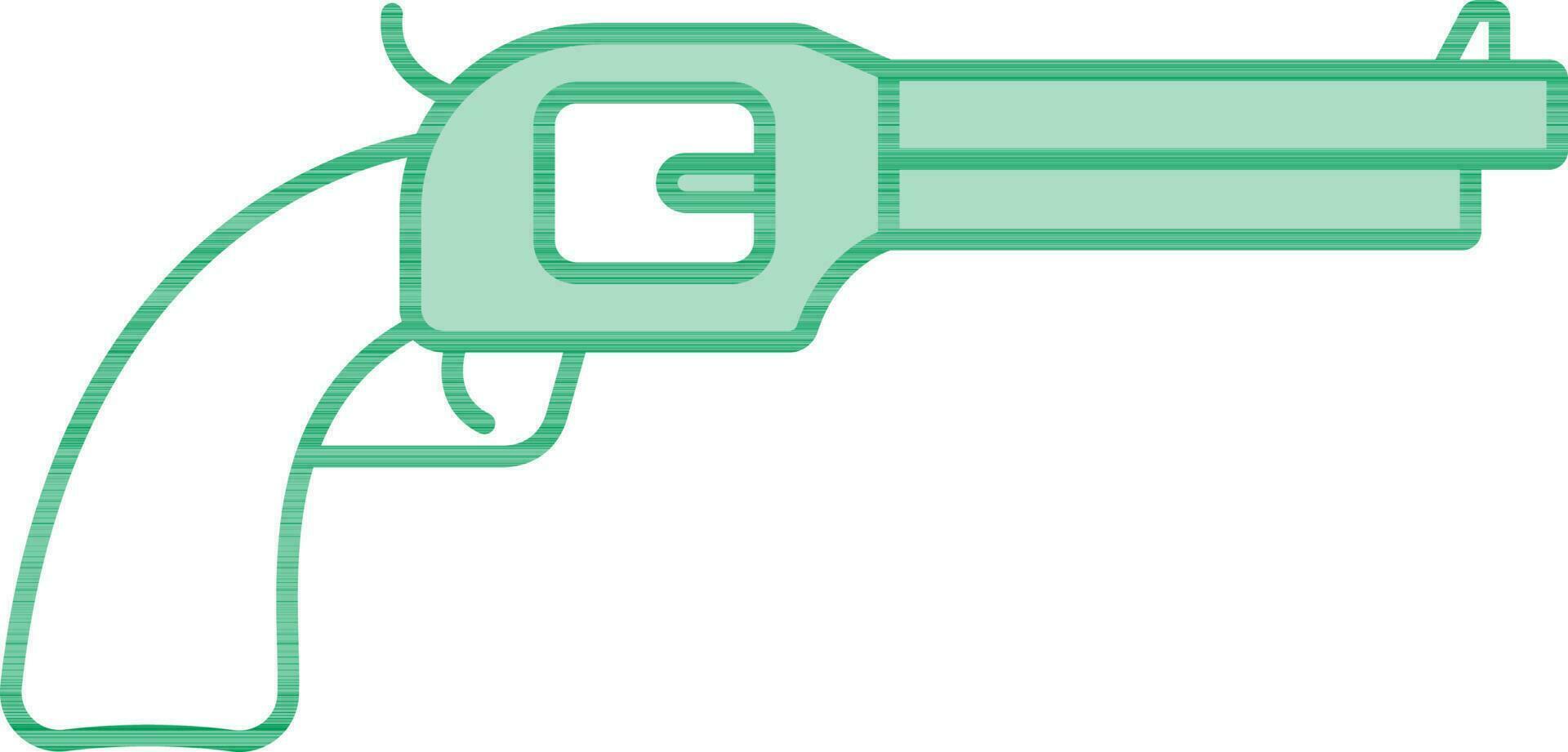 Isolated Pistol Icon In Green And White Color. vector